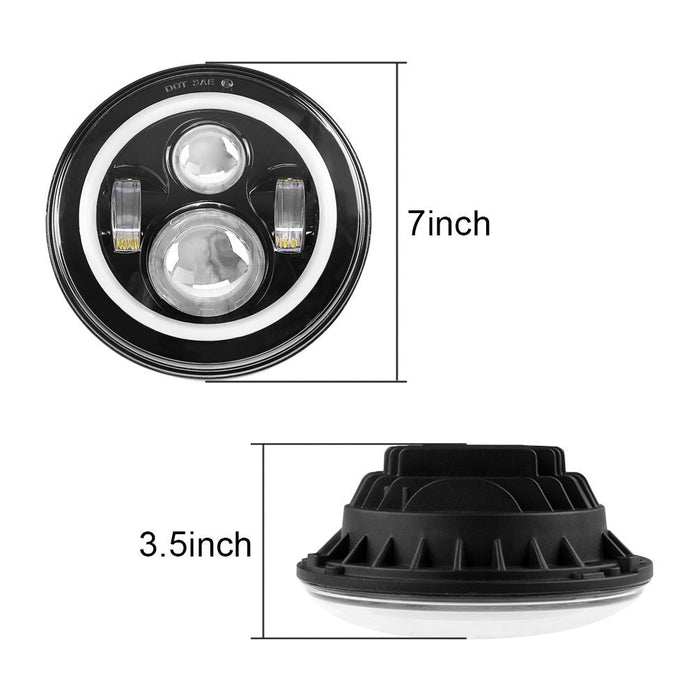 specification of 7 inch round halo headligh, 3.5 inch thick