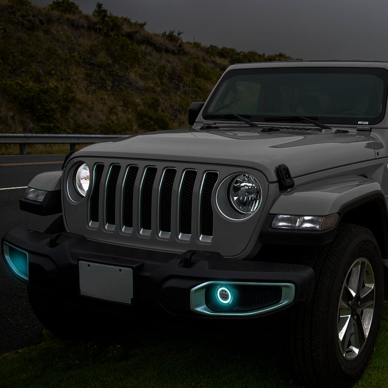 (2pcs/set) 4 inch RGBW LED Fog Lights for 2018-2025 Jeep Wrangler JL/JLU Jeep Gladiator (JT)