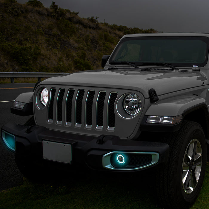 (2pcs/set) 4 inch RGBW LED Fog Lights for 2018-2024 Jeep Wrangler JL/JLU Jeep Gladiator (JT)