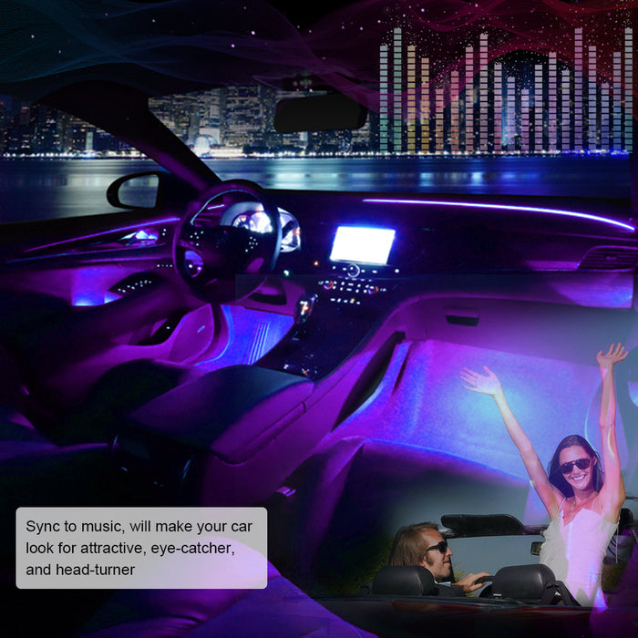 Car Interior & Strips Lights with App and Remote Control Waterproof LED Atmosphere Car Lights Come with 48 LED Chip 8.8ft Length Indoor Lights