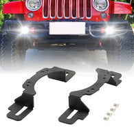 4 Inch LED Fog Light Modified Metal Bracket Adapter Front Bumper Mounting for Jeep Wrangler Hard Rock, Rubicon X, 10th Anniversary Editions, JT
