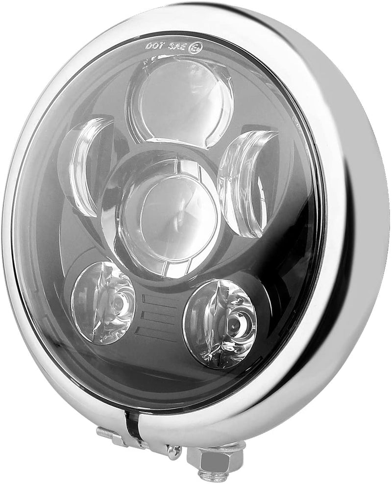 Motorcycle 5-3/4" 5.75 Inch LED Headlight Housing Bucket Mounting Bracket for Harley