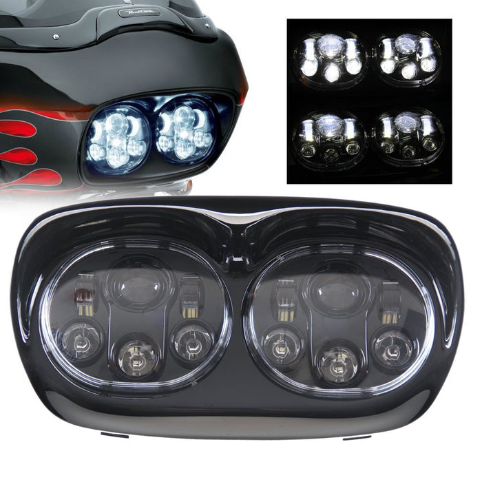 Sunpie 5.75" Chrome/Black Motorcycle Projector Day Maker Dual LED Headlight - Sunpie