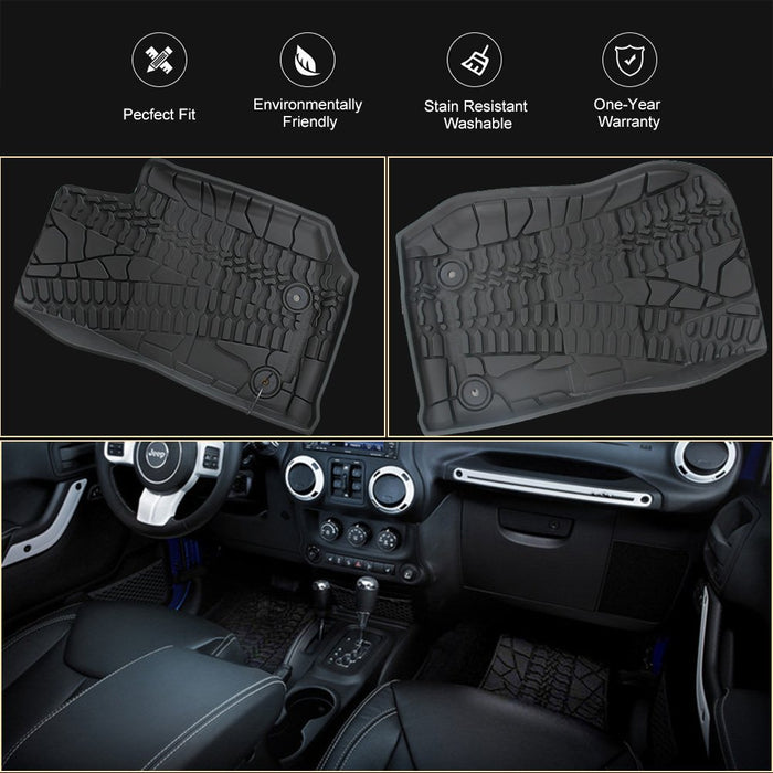 Jeep Wrangler JK JKU floor liners front row floor mats 2014-2018