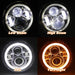 Sunpie 7" LED Headlight with Halo Angel Eye Ring & DRL & Turn Signal Lights - Sunpie