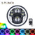 5.75" RGB Halo Headlight for Harley Davidson Dyna Sportster Blackout Round LED Headlamp Replacement