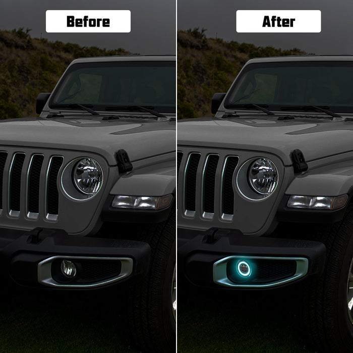 4 inch RGB Halo Rotating LED Fog Lights for 2018-2024 Jeep Wrangler JL JLU Jeep Gladiator (JT) (2pcs/set)