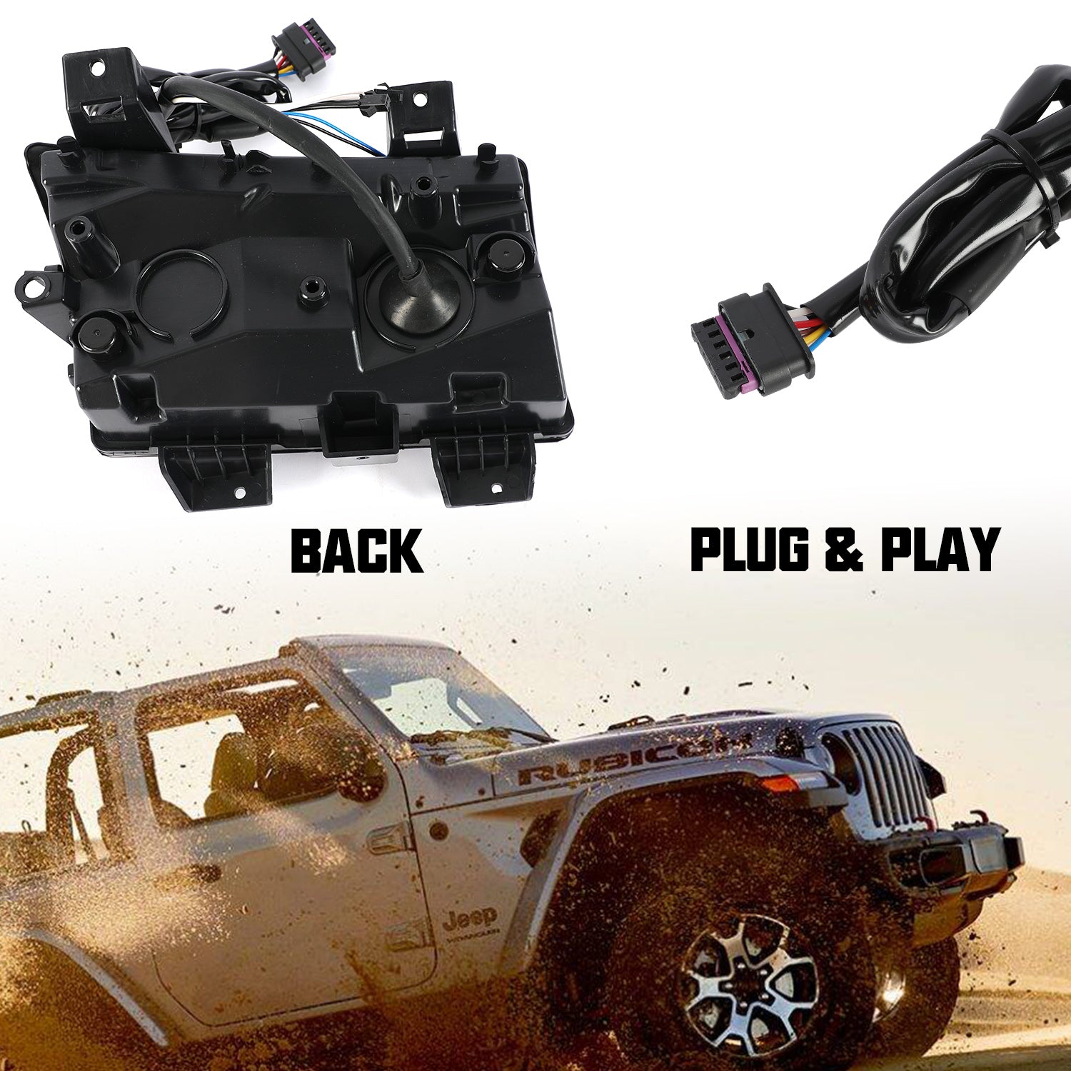 LED Fender Flare Marker Lights for 2018-2026 Jeep Wrangler JL JLU 4xe & Gladiator JT