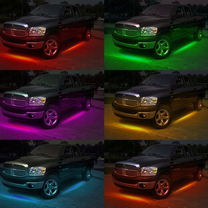 Multi-color RGB LED strip neon lights kit with APP & remote control for cars