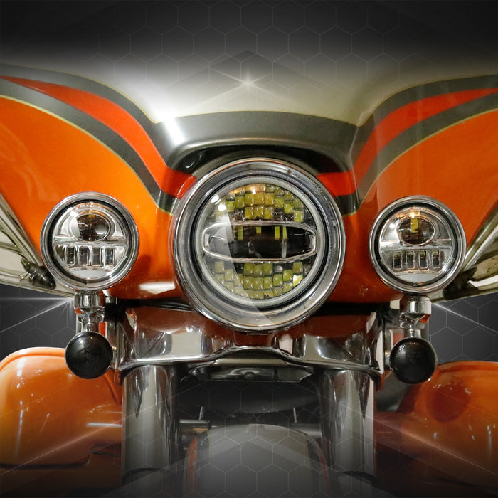 SUNPIE LED Headlight and Auxiliary Light Combo for Harley Davidson