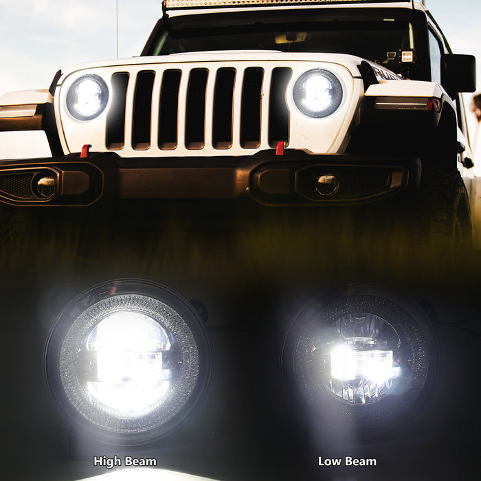 9 inch Diamond Series RGB Halo LED Headlight for 2018-2024 Jeep Wrangler JL/JLU (2 Doors/4 Doors) & Jeep Gladiator JT (2Pcs/Set)