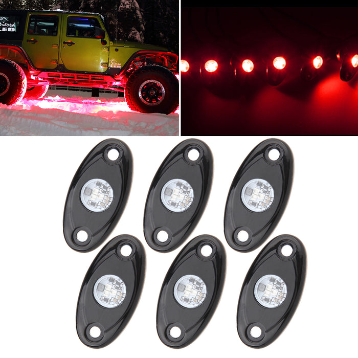 Sunpie 6 pod LED Rock Lights Kit for Off Road Jeep Truck Car ATV SUV (5 Colors Available)