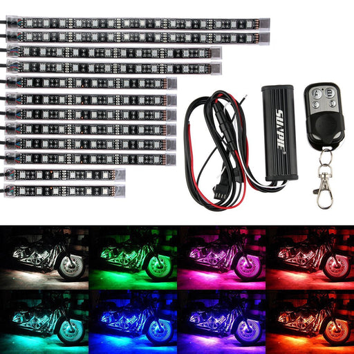 Sunpie 12 pcs Motorcycle LED Light Kit Strips - Sunpie