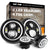 Sunpie 7" White DRL/Amber Turn Signal halo Headlights/4" Fog Light combo set