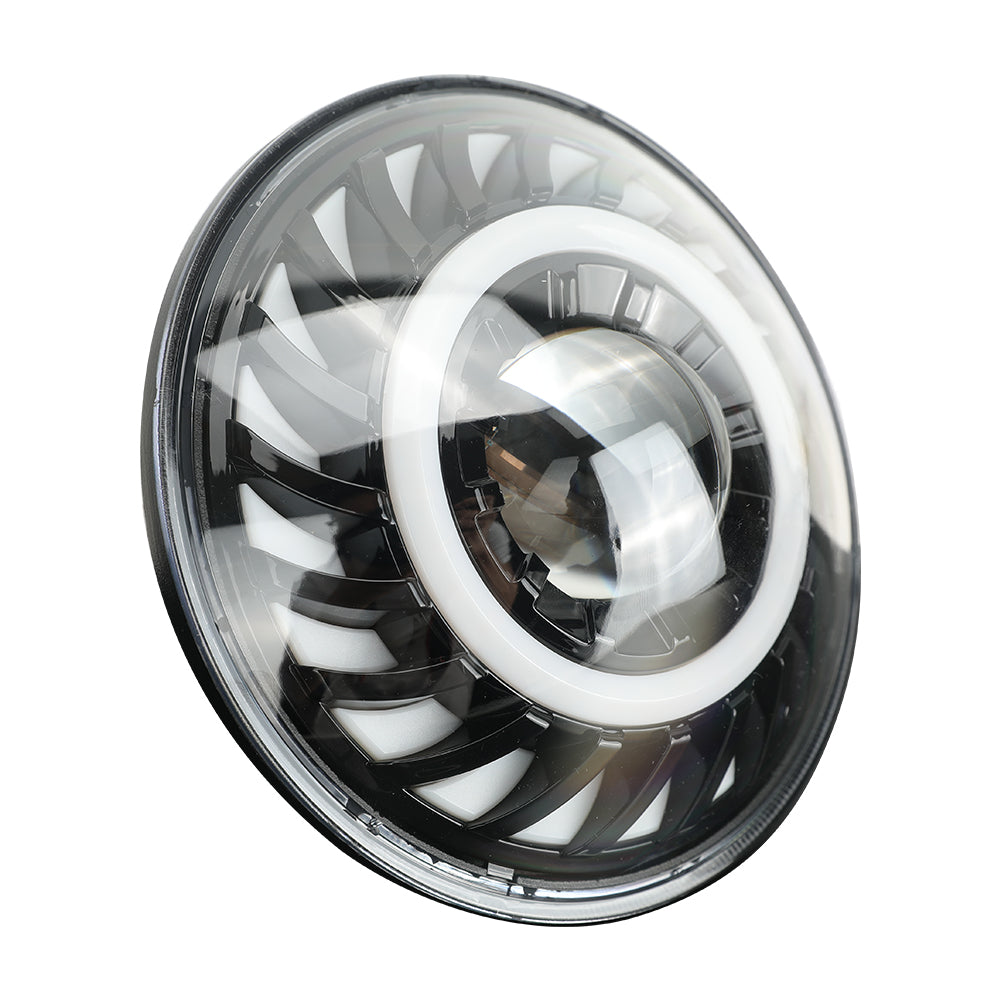 7" RGB 3D LED Lens Halo Rotating Series Headlights with Turn Signal for 1997-2018 Jeep Wrangler TJ LJ JK JKU(2pcs/set)