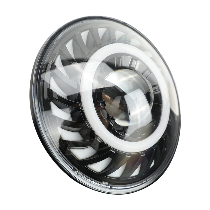 7" RGB 3D LED Lens Halo Rotating Headlights with Turn Signal for 1997-2024 Jeep Wrangler TJ LJ JK JKU JL JLU (2pcs/set)