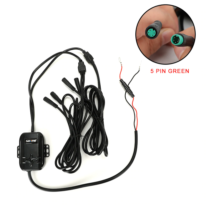 SUNPIE 7" 9" 5x7 RGBW Series Headlights and 4 inch RGBW fog lights Control Box (5 Pin Green)