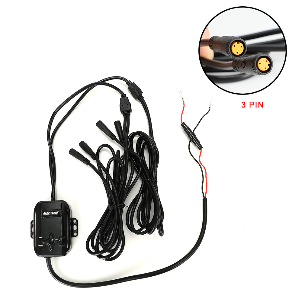 7" 9" RGB Halo Rotating Series Headlights & 4" RGB Fog Lights 3 PIN Orange Control Box