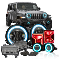 Jeep Wrangler JL/JLU LED Lights Combo Kits - RGBW Headlights & Fog Lights, Side and Tail lights