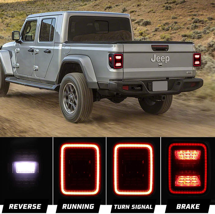 Smoked LED Tail Lights for 2019-2024 Jeep Gladiator JT (Pair)