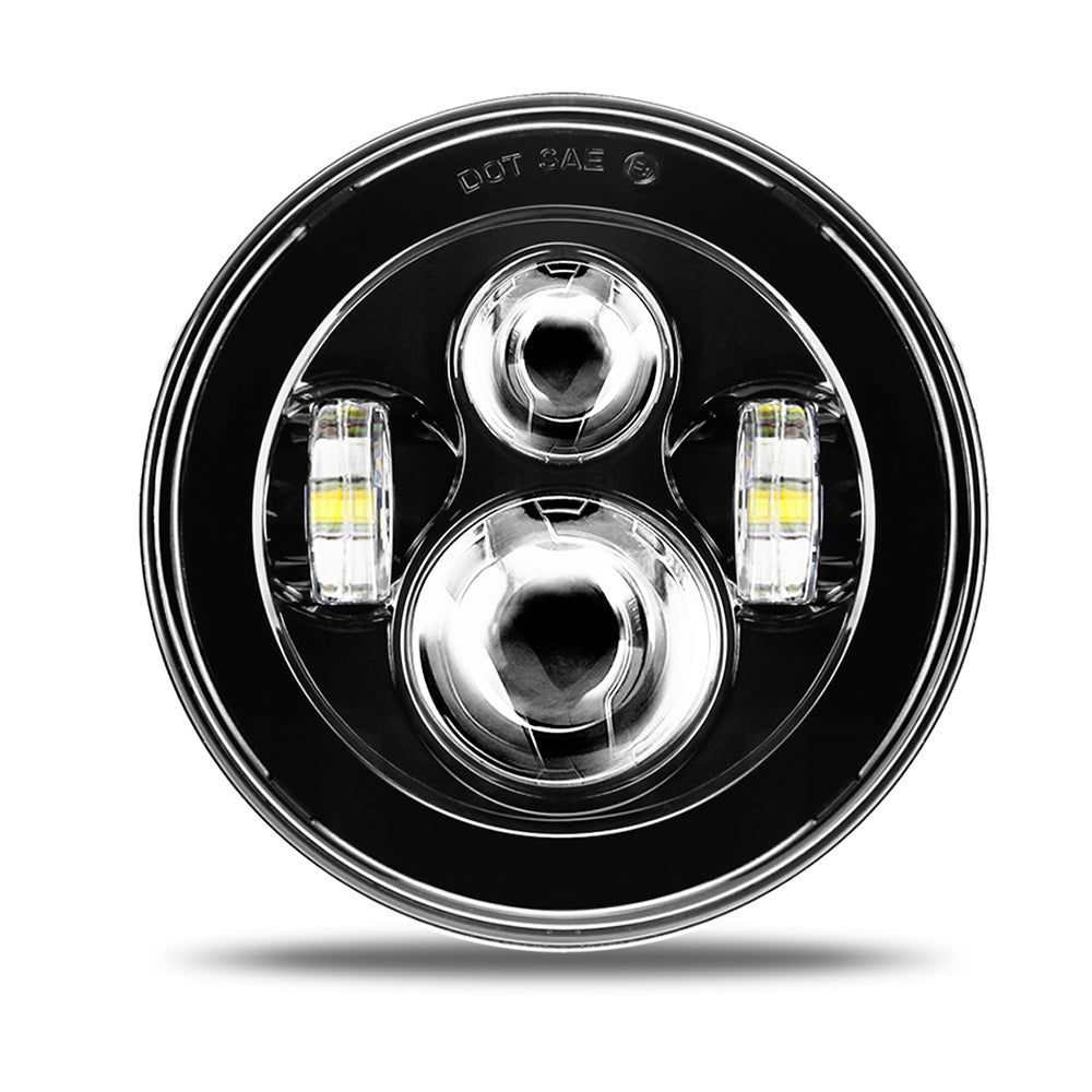 Sunpie 7" LED Headlight For Harley Davidson Motorcycle Black