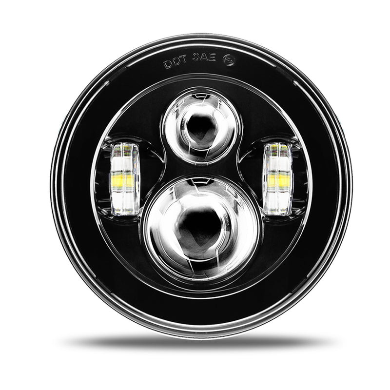 Sunpie 7" LED Headlight For Harley Davidson Motorcycle Black