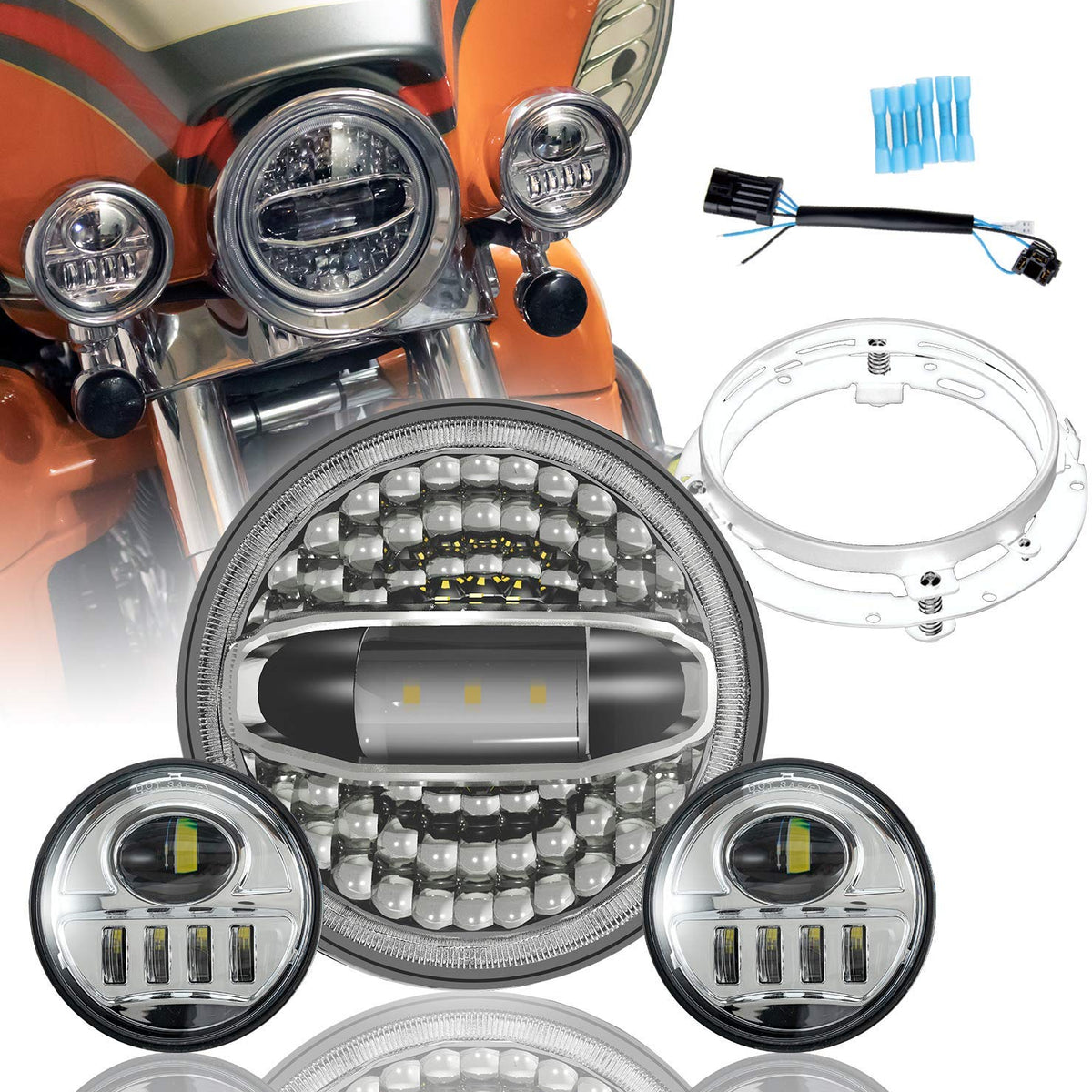 Led lights for harley davidson street glide on sale