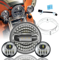Harley Davidson Road King, Road Glide, Street Glide LED Headlight Auxiliary Lights passing fog lights 