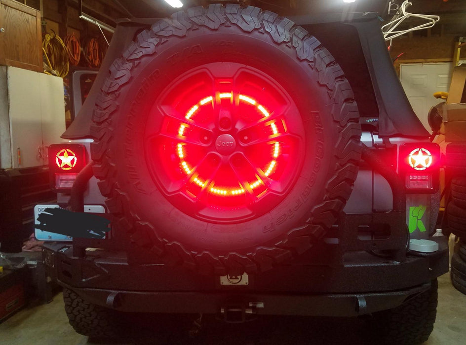 Jeep Wrangler 85 pcs LED Chip Third Brake Tail Spare Tire Light 12V - Sunpie