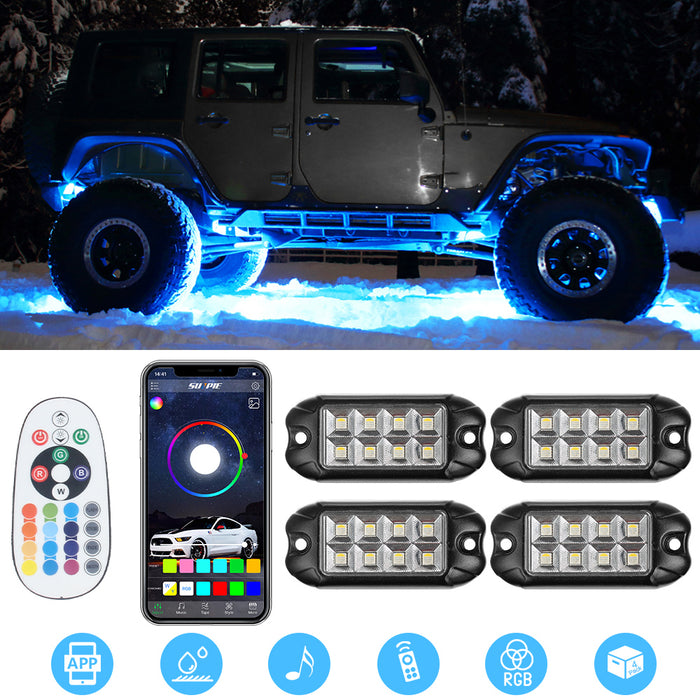 Sunpie Series Circuits 4pcs RGBW LED Rock Lights Up to 20 lights can be connected