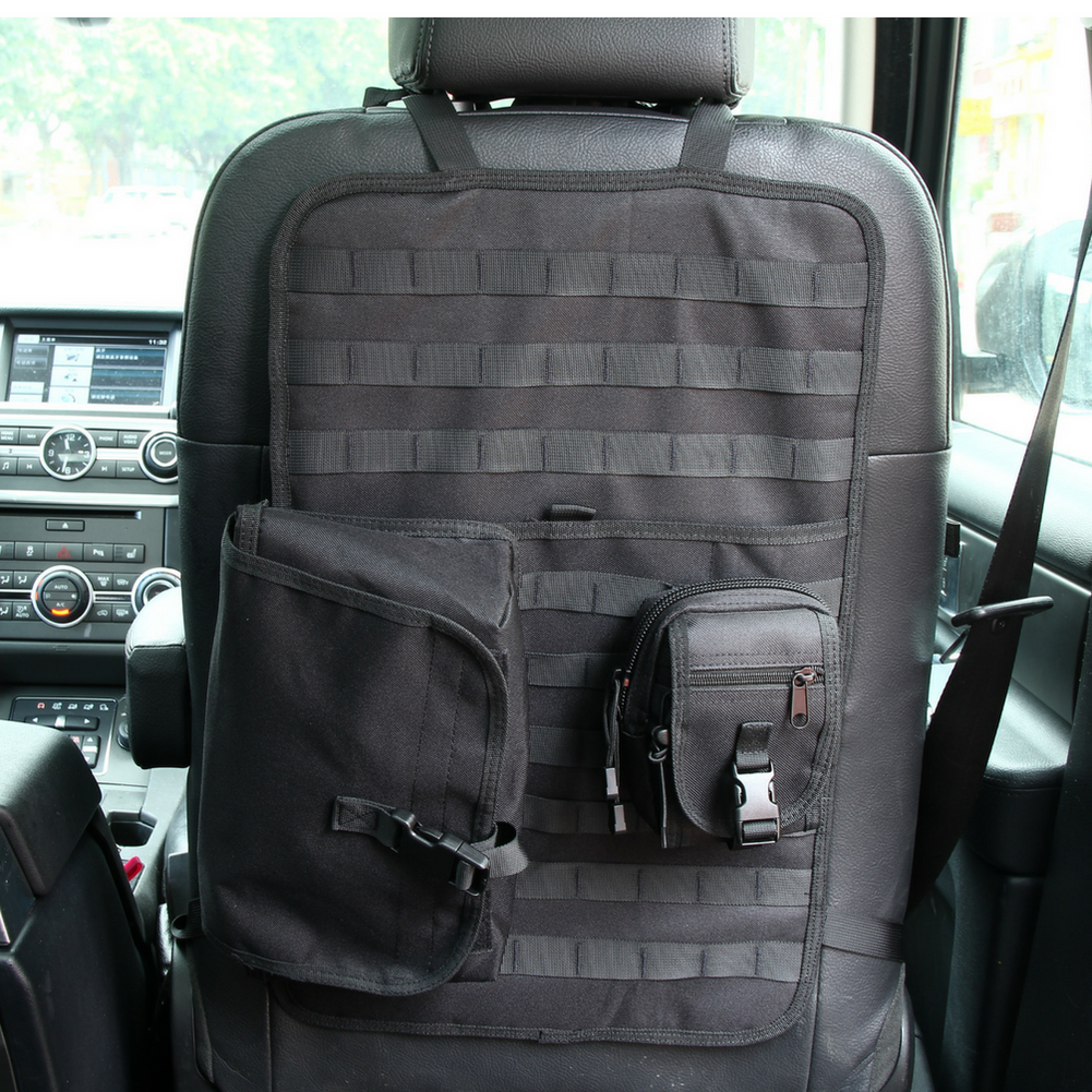 Universal Tactical Seat Cover with MOLLE Storage Bag & EDC Pouches