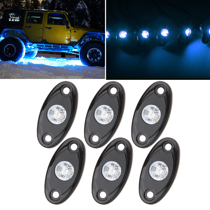 Sunpie 6 pod LED Rock Lights Kit for Off Road Jeep Truck Car ATV SUV (5 Colors Available)