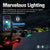 12PCS RGBW Rectangle Series LED Rock Lights Bluetooth & Remote Controller