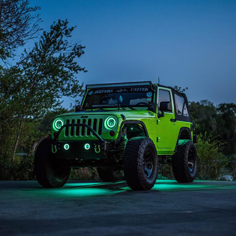 4" Cree RGB Halo Rotating Series LED Fog Lights for 2007-2018 Jeep Wrangler JK JKU (2pcs/set)
