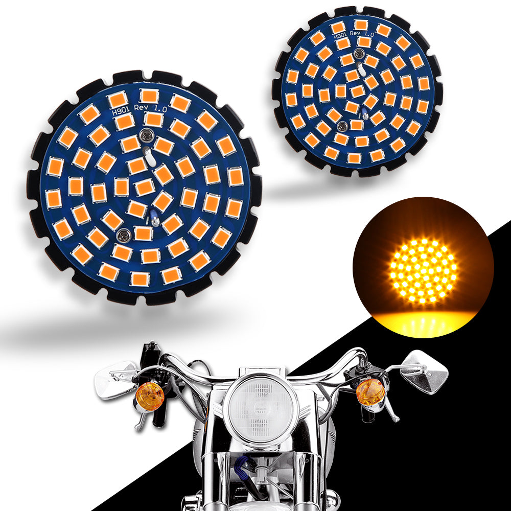 Lampada LED BA15S Per Moto Harley Davidson - Canbus Senza Errore, 48 SMD, Arancione - Foto 2