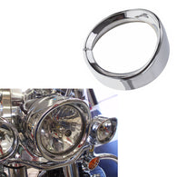 7Inch Harley Headlight Chrome Ring, 7" Motorcycle Head Lamp Trim Rings Visor Type Decorate Ring