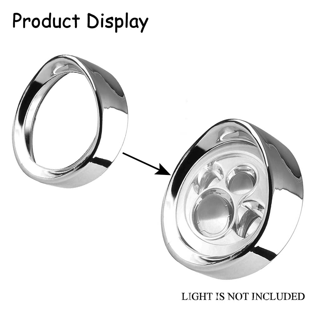 7Inch Harley Headlight Chrome/Black Ring, 7" Motorcycle Head Lamp Trim Rings Visor Type Decorate Ring