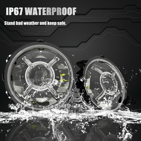 9" INCH FRONT LED HEADLIGHTS FOR JEEP WRANGLER JL/ 2018-2024 JEEP GLADIATOR JT E - Foto 10