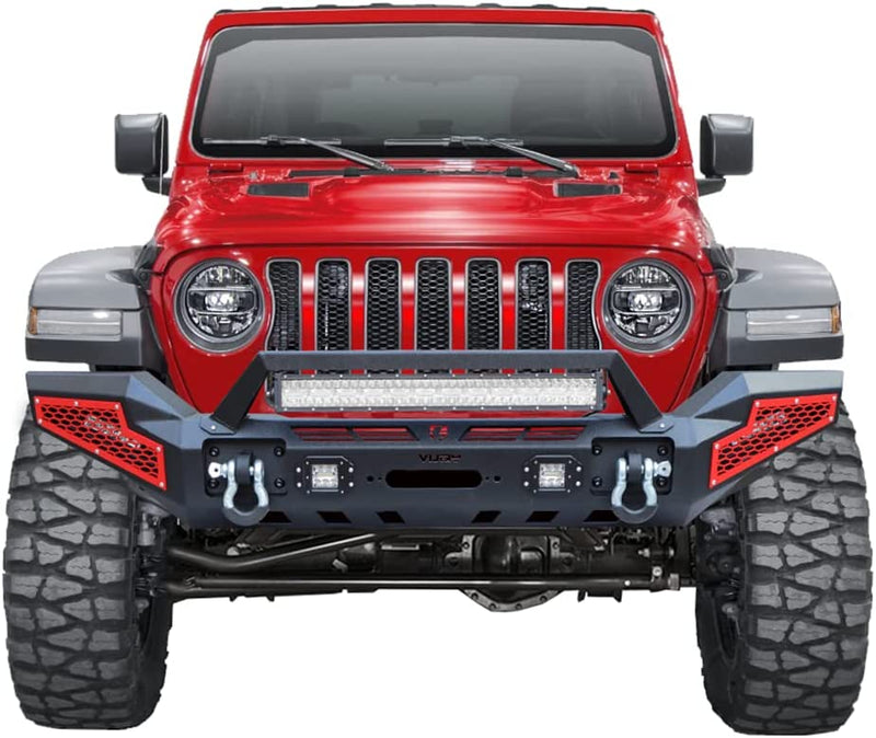 Jeep Wrangler Front and Rear Bumper Combo Kits with Winch Plate for 2018-2025 Wrangler 4xe JL/JLU 2 Door /4 Door
