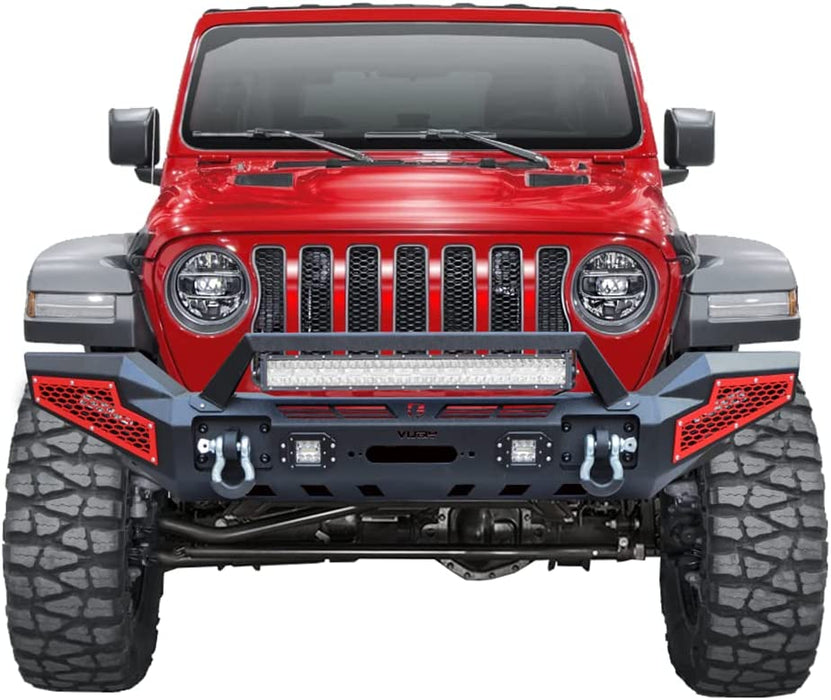 Jeep Wrangler Front and Rear Bumper Combo Kits with Winch Plate for 2018-2025 Wrangler 4xe JL/JLU 2 Door /4 Door
