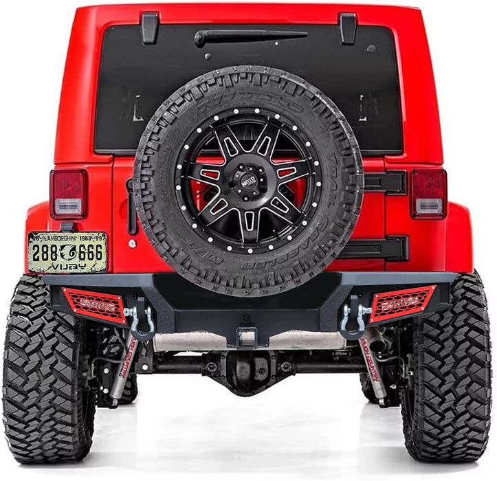 Jeep Wrangler Front and Rear Bumper Combo Kits with Winch Plate for 2018-2025 Wrangler 4xe JL/JLU 2 Door /4 Door