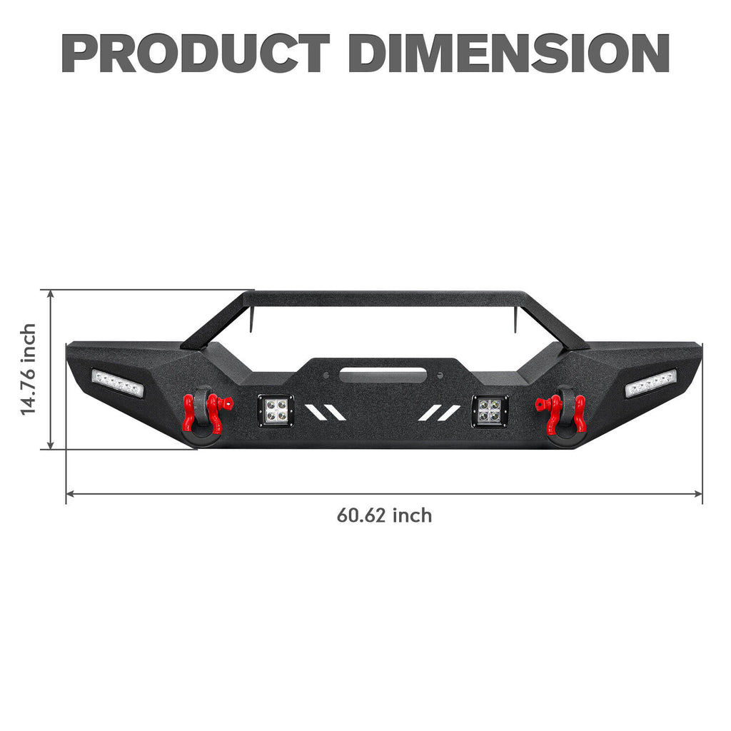 '18-'26 Jeep Wrangler JL/JLU 4xe 2/4 Door Front & Rear Bumpers Combo Kit with Sensor Hole