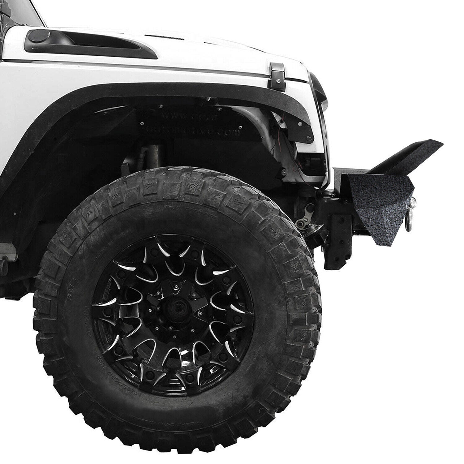 Jeep Front Bumper with Winch Plate, LED Lights & D-Rings for 2007–2026 Wrangler JK/JL/4XE & JT