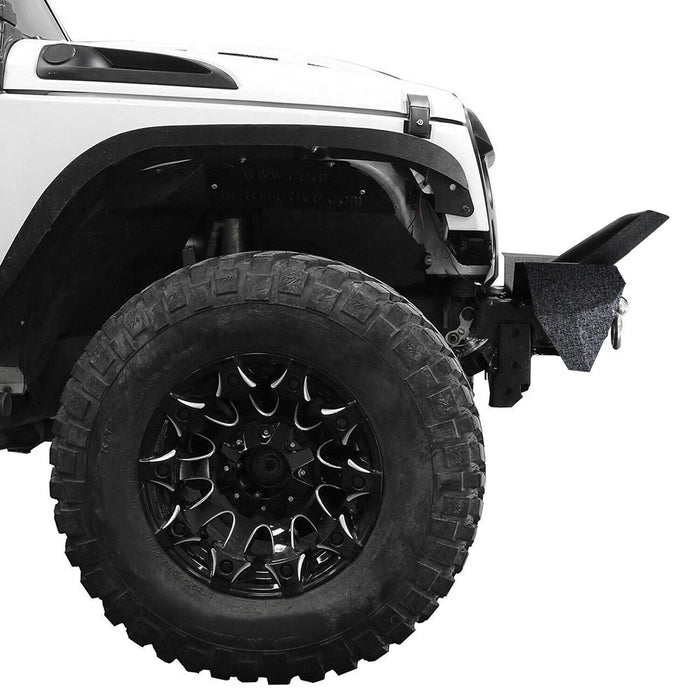 Jeep Front Bumpers with Winch Plate & Hitch Receiver/LED Lights & D-rings for Jeep Wrangler JK/JKU/JL/JLU/4xe Jeep JT