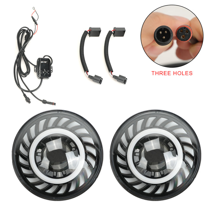 7" RGB 3D LED Lens Halo Rotating Headlights with Turn Signal for 1997-2024 Jeep Wrangler TJ LJ JK JKU JL JLU (2pcs/set)